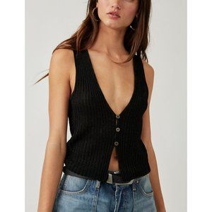 FREE PEOPLE Seascape Vest / Black Combo
